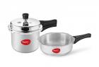Pigeon 2 & 3Ltr Outer Lid Aluminium Pressure Cooker Combo
