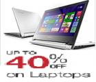 Upto 40% off on Laptops