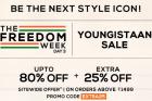 Upto 80% off + Extra 20% off on 999 & 25% off on 1499 & above
