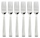 Solimo 6 piece Stainless Steel Fork Set, Stripes