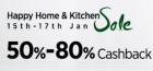 Get flat 50% - 80% cashback on Home & Kitchen prodcuts