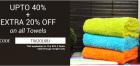 Upto 40% + Extra 20% Off on all Towels