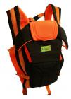 BabyGo Soft Adjustable 4-In-1 Baby Carrier With Comfortable Head Support And Buckle Straps (Black-Orange)
