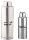 Nirlon Stainless Steel Water Bottle Set, 2-Pieces, Silver
