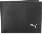 Puma Men Black Genuine Leather Wallet  (4 Card Slots)