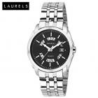 Laurels Aristocrat Black Dial Date Function Wrist Watch - For Men