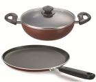 Prestige Omega Deluxe Induction Compatible Tawa & Kadai Set, 2-Piece