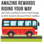 Bus Booking At 20% off + 20% Cashback with FreeCharge Wallet