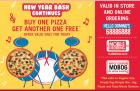 Buy 1 Get 1 Free on Medium pizza & Large pizza