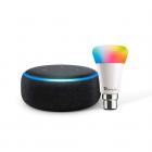 Echo Dot (3rd Gen Black) Bundle with Syska 9W smart color bulb