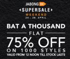 Flat 75% off on 1000 Styles