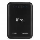 iPro IP1042 10400mAH Power Bank for Tablets and Smartphones (Black)
