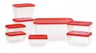 All Time Plastics Polka Container Set, Set of 8, Red