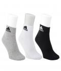 LOOT: Adidas Grey, Black & White Socks - 3 Pair Pack