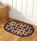 Brown Nylon 23 x 15 Inch Taba Abstract Oval Shape Door Mat by Status