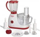 Maharaja Whiteline Fiesta FP-103 600-Watt Food Processor (White/Majestic Maroon)