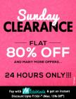Flat 80% off in Sunday Clearance + Extra 20% off