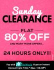 Flat 80% off in Sunday Clearance + Extra 20% off