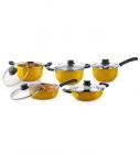 Ideale Cook & Serve Mustard Stainless Steel Cookware Set - Set of 10 Pcs