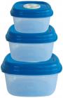 Princeware Fresh Vent Square Package Container Set, 3-Pieces