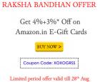 Amazing discount of 7% on Amazon.in E-gift Vouchers