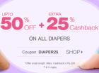 Extra 25% Cashback* on All Diapers