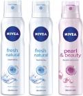 Nivea Fresh Natural & Pearl & Beauty Deodorant Combo - Pack of 3 Body Spray - For Women  (450 ml, Pack of 3)