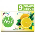 Godrej No.1 Bathing Soap – Lime & Aloe Vera, 150g (Pack of 9)