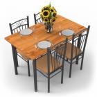 Forzza Hunter Four Seater Dining Table Set (Light Walnut)