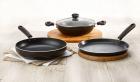 Solimo Non-Stick 3- Piece Kitchen Set (Induction & Gas compatible)