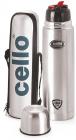 Cello Flip Style 1000 ml Flask  (Pack of 1, Silver)