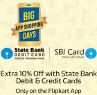 Flat 10% instant discount on ALL orders above Rs 5,999 or more using SBI Bank Debit/Credit Card(s)