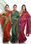 Boondh Faux Organza Saree - Pack Of 3