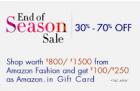 Shop for Rs. 800/ 1500 from amazon fashion & get Rs. 100/ 250 cashback
