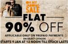 Flat 90% off Starts 12 noon