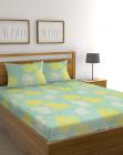 Raymond Home 104 TC Cotton Double Bedsheet with 2 Pillow Covers - Multicolour