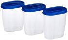 Amazon Brand - Solimo  Set of 3 Grocery Jar (450ml), Blue