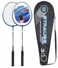 Strauss V Tech 1012 Badminton Racquet 2 Pieces with Cover (Black/Blue)