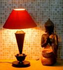 Tucasa Black & Orange Coloured Table Lamp