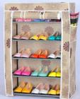 Evana Nylon Shoe Cabinet(Brown, 5 Shelves)