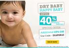 Upto 40% Off + Flat 10% Off on Diapering Essentials! Stock Up Now