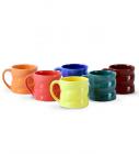 Cdi Twisted Shape Tea Cups With Six Different Colours - 6 Pcs Set