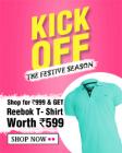 Shop for Rs. 999 & get Reebok Tshirt worth Rs. 599 Free