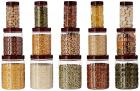 Amazon Brand - Solimo Checkered Airtight Jar Set of 15