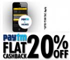 Get 20% cashback when you pay via Paytm Wallet