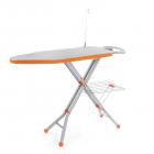 Bathla X-Press Ace Ironing Board with Multi-Function Tray/Wire Manager and Aluminised Ironing Surface (Grey and Orange)