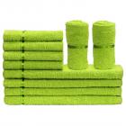 Story@Home Solid 10 Piece 450 GSM Cotton Face Towel Set - Green