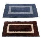 Story@Home Handicraft Style Eco Series 2 Piece Cotton Blend Door Mat Set - 16"x24", Brown and Grey