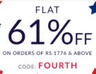 Flat 61% off on 1776 & above on Fashion