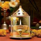 Borosil Akhand Diya (Large, Brass)